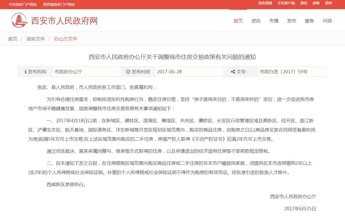 西安樓市調控再次加碼加力 4月18日以前購買(mǎi)的商品住宅網(wǎng)簽滿(mǎn)5年方可上市交易